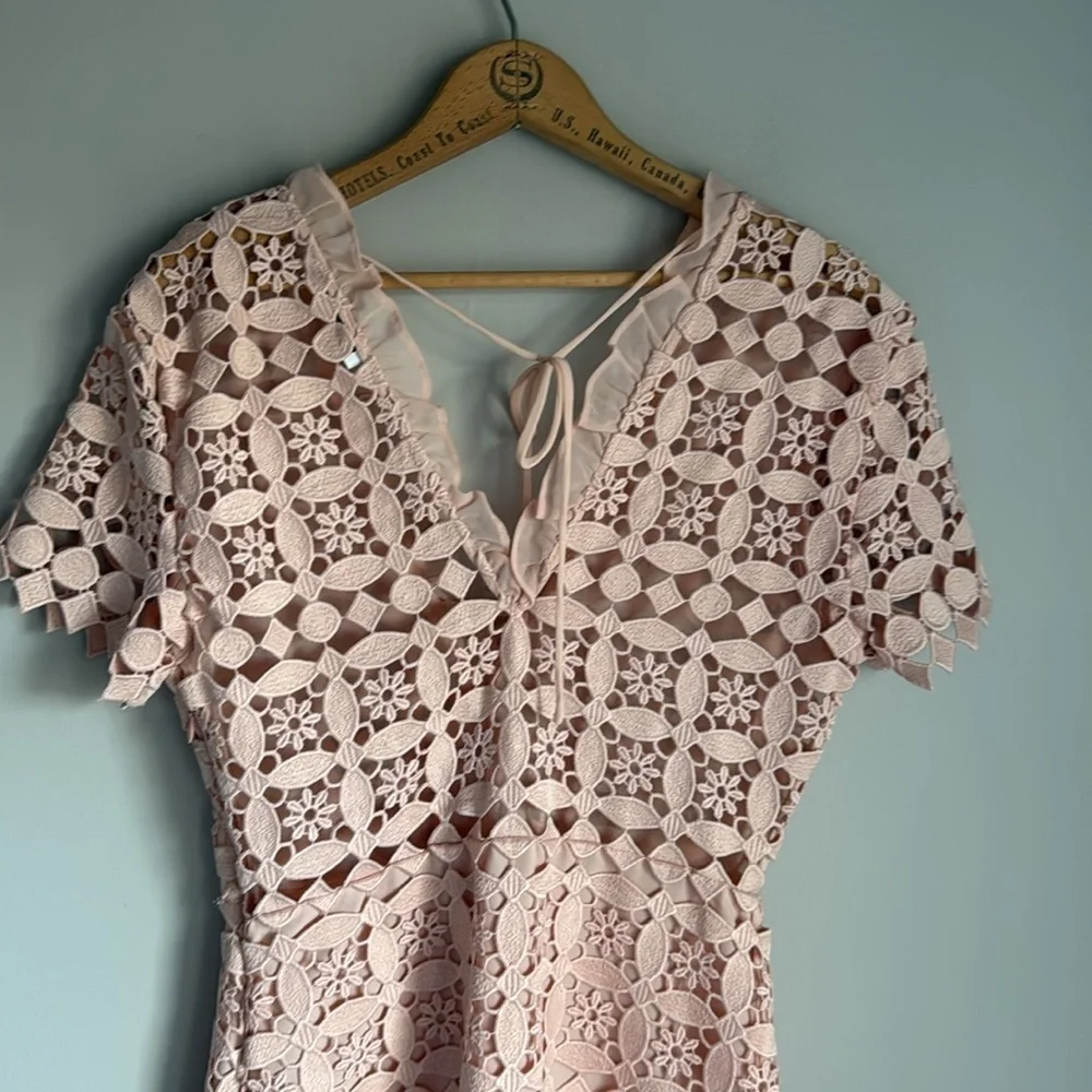 Sandro Paris Manureva Pink Lace Dress 6 - Picture 7 of 15